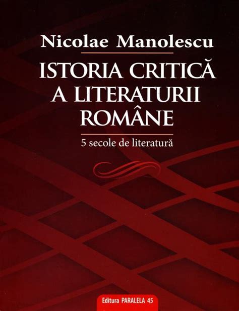 istoria critica a literaturii romane pdf